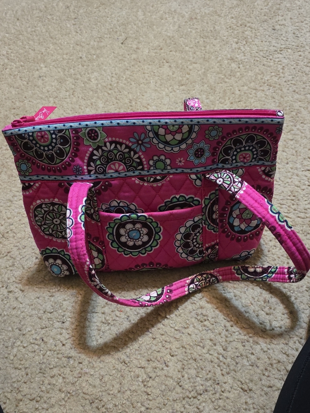 Vera Bradley Quilted Pink Floral Shoulder Bag